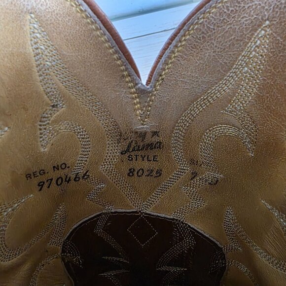 Vintage Tony Lama Iguana Lizard Boots Western Cowboy Mens 7 D Brown Distressed - Picture 6 of 11